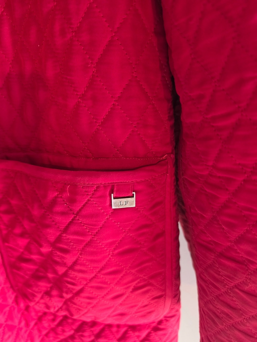 London Fog Quilted Red Button-Front Jacket S/M - Picture 4 of 8